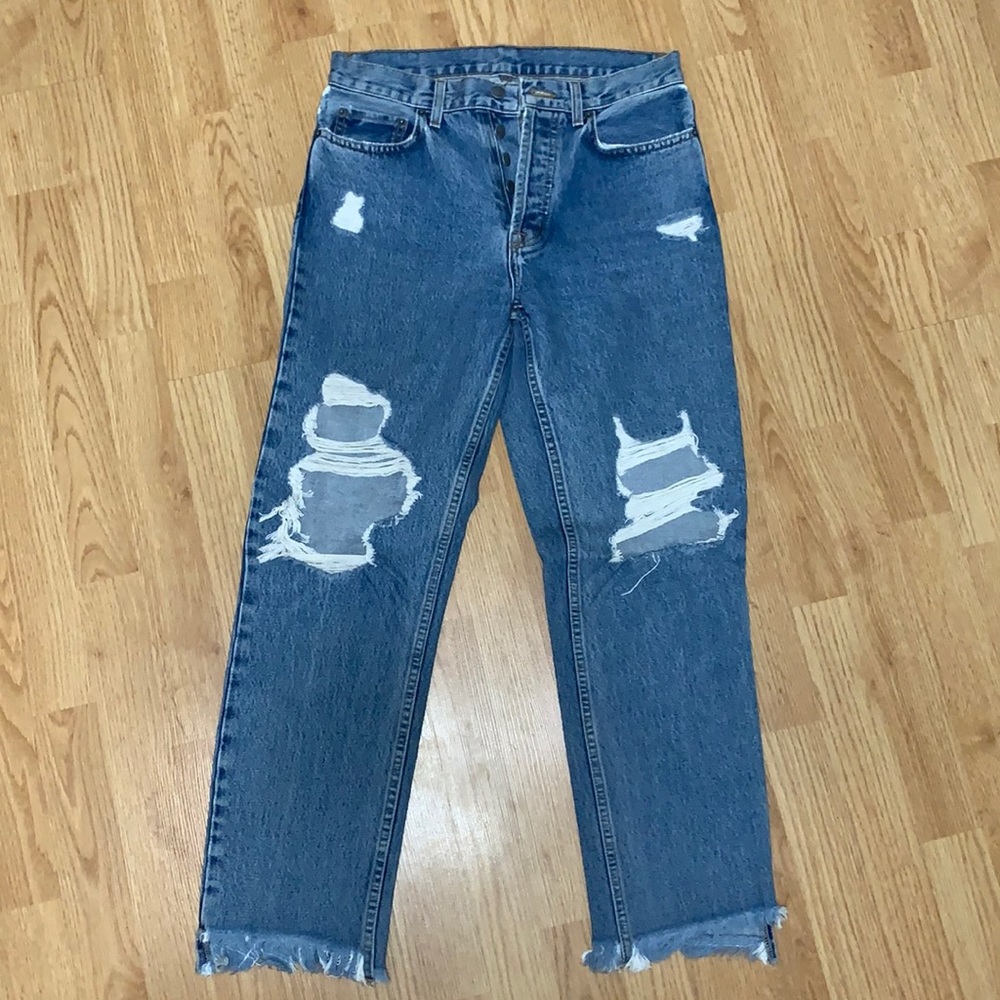 Carmar Medium Wash Distressed Hem Denim